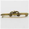 Image 3 : Antique Victorian 15k Yellow Gold Seed Pearl Knot Bar Pin Brooch