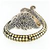 Image 2 : John Hardy Dot Silver & 18k Gold Leaf & Enamel Dragonfly Hinged Bangle Bracelet