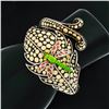 Image 7 : John Hardy Dot Silver & 18k Gold Leaf & Enamel Dragonfly Hinged Bangle Bracelet