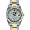 Image 2 : Rolex Womens MIdsize 31mm 2 Tone MOP Diamond Datejust Wristwatch
