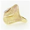Image 6 : Vintage 14k Yellow Gold Heavy Bombe Florentine Diamond Cocktail Statement Ring