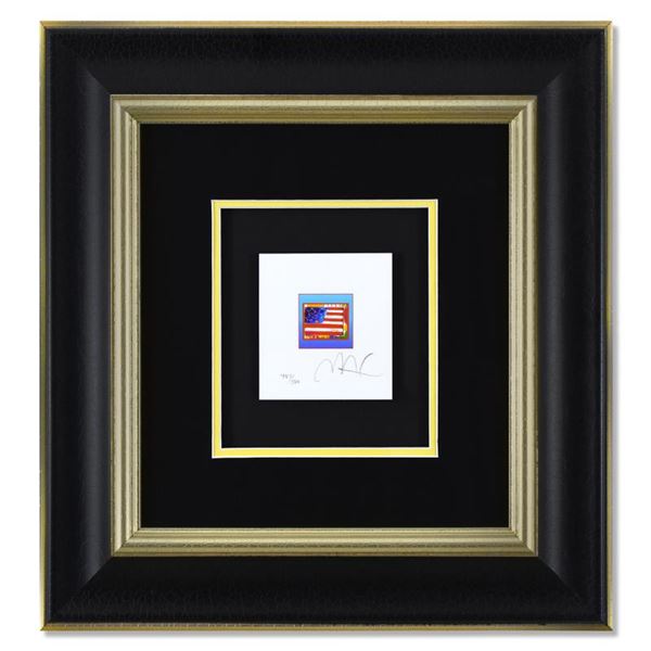 Flag with Heart on Blue by Peter Max