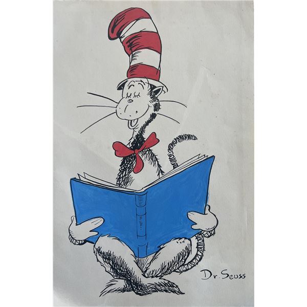 The Cat in the Hat Dr. Seuss original signed drawing