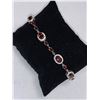 Image 1 : Natural Garnet Gemstone 8.70 Carat Tennis Bracelet .925 silver with certificate valued $1550.00