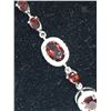 Image 2 : Natural Garnet Gemstone 8.70 Carat Tennis Bracelet .925 silver with certificate valued $1550.00