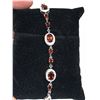 Image 3 : Natural Garnet Gemstone 8.70 Carat Tennis Bracelet .925 silver with certificate valued $1550.00