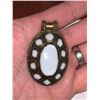 Image 3 : Natural Agate 20.85 Carat Gemstone set in Antique styled silver and 14K Gold Pendant with certificat