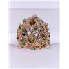 Image 1 : Natural Tourmaline Multi color 3.00 Carat Gemstone Ring set in 14K gold on 925 silver with certifica
