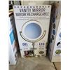 Image 1 : Rechargable Free Standing, Magnifying Vanity Mirror with LED Lighted Frame