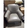 Image 1 : Gray Leather Like Easy Chair  - OPEN/OUT OF BOX - SOLD AS IS