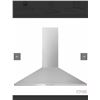 Image 3 : Frigidaire FHWC3055LS Range Hood, Chimney, Wall Mounted, 30" Exterior Width, 400 CFM, Halogen