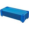 Image 1 : ECR4Kids Stackable Ready To Assemble Kiddie Cot, Standard Size, 6-Pack, Blue