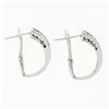 Image 4 : 18k White Gold 1.00 ctw 2 Row Invisible Set Princess Diamond Omega Cuff Earrings