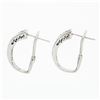 Image 5 : 18k White Gold 1.00 ctw 2 Row Invisible Set Princess Diamond Omega Cuff Earrings