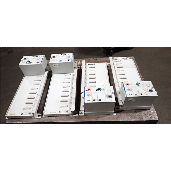 Lot of (4) Indramat PLC Rack, RECO-G.06/01-FW, 8 Slot Racks