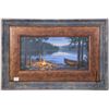 Image 1 : Framed original acrylic on board painting "Evening Glow" by Darrell Bush, 7 1/2" X 15"