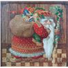 Image 2 : Gilt framed stretched giclee canvas limited edition print "Olde World Santa" pencil signed by artist