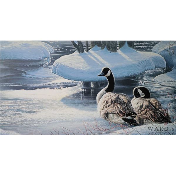 Unframed limited edition, artist signed print  Winter Thaw  pencil signed by artist Jay J. Johnson, 