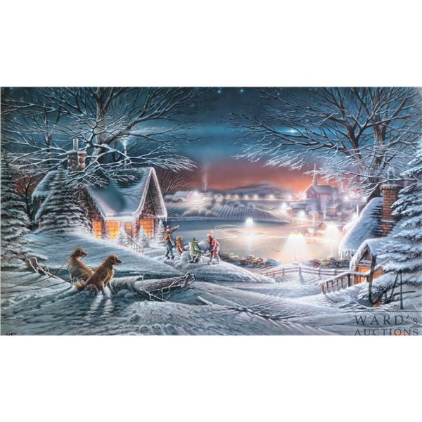 Unframed numbered edition print "Evening Star" by artist Terry Redlin, ink numbered 02871, 14" X 24"