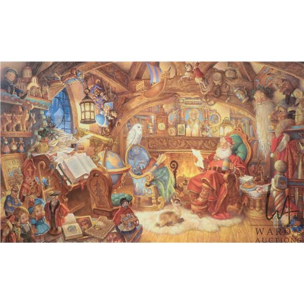 Unframed limited edition, artist signed print "Saint Nicholas in his Study" pencil signed Scott Gust