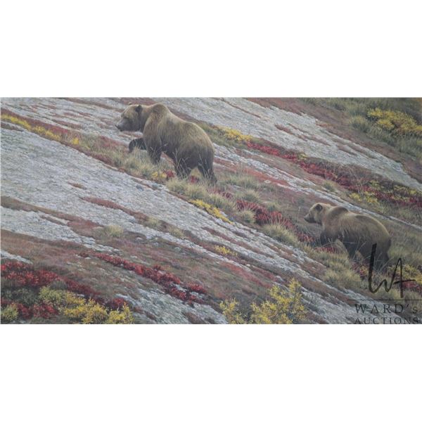 Unframed limited edition, artist signed print  Alaskan Autumn, pencil signed Robert Bateman, A/P 72/