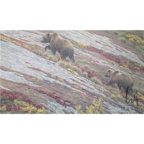 Unframed limited edition, artist signed print "Alaskan Autumn, pencil signed Robert Bateman, A/P 73/