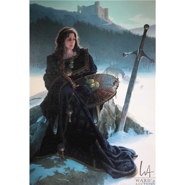 Stretcher framed limited edition canvas giclee titled   Anna of the Celts  ink signed by artist Dean