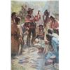 Image 1 : Unframed flat canvas giclee titled "Traders Among the Crow" ink signed by artist Howart Terpning 43