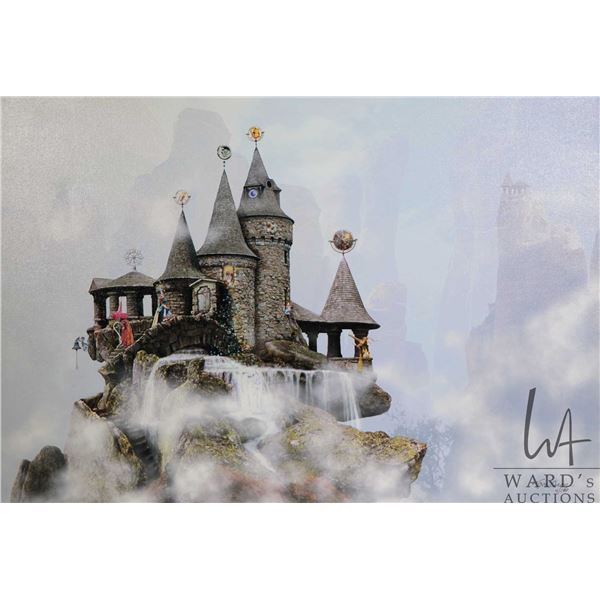 Stretcher framed limited edition canvas giclee titled  University of Wizardry  ink signed Tom Cross,