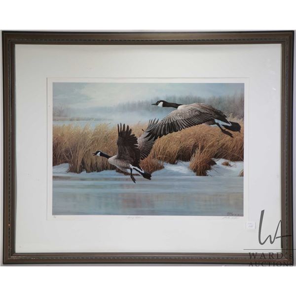 Framed limited edition, artist signed print  Spring Returns , pencil signed by artist Marla Wilson, 