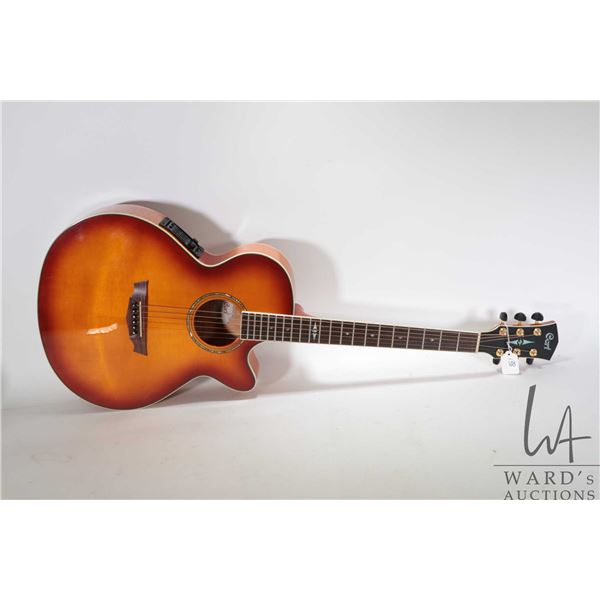 Cort SXF-10 LVB acoustic/ electric guitar, serial no. 04085463, with quilted maple body and sunburst