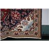 Image 2 : 100% Iranian wool carpet "Kashan" with center medallion, overall floral design and highlights of cre