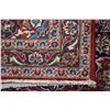 Image 2 : 100% Iranian wool carpet runner "Kashan" with center medallion, overall geometric floral design, red