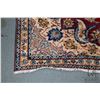 Image 2 : 100% Iranian wool carpet "Najafabad" with center medallion, cranberry background and overall floral 