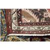 Image 2 : 100% Iranian wool carpet runner "Hamedan" with red background, multiple borders and highlights of ta