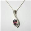 Image 1 : 10K  GARNET(0.6CT) DIAMOND(0.2CT) NECKLACE