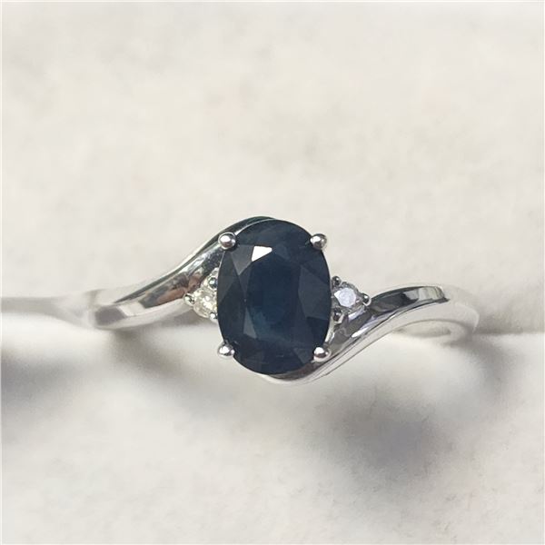 10K  SAPPHIRE(1CT) DIAMOND(0.02CT) RING SIZE 7