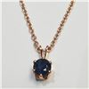 Image 1 : 10KT GOLD FILLED WITH SAPPHIRE(1CT) WITH GOLD PLATED SILVER CHAIN NECKLACE