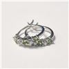 Image 1 : SILVER PERIDOT HOOP EARRINGS