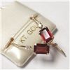 Image 1 : 10K  GARNET(1.25CT) DIAMOND(0.063CT) EARRINGS