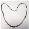 Image 1 : 14K GOLD FILLED NATURAL RUBY EMERALD AND SAPPHIRE (36CT) NECKLACE