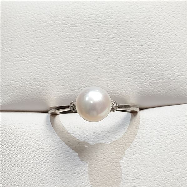 SILVER FRESH WATER PEARL RING SIZE 7