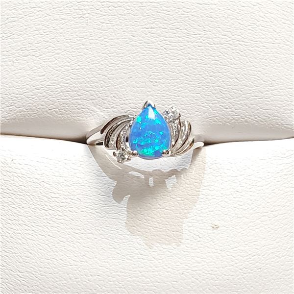 SILVER GENUINE GEMSTONE RING SIZE 4.5
