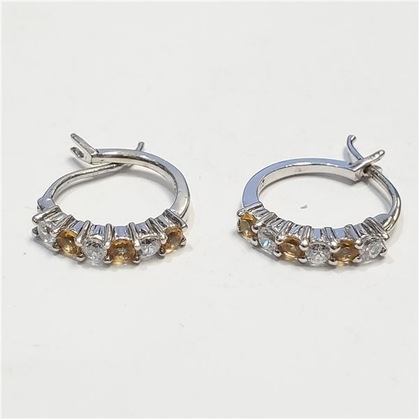 SILVER CITRINE EARRINGS