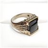 Image 2 : SILVER BLACK ONYX RING SIZE 10