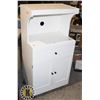 Image 1 : ROLLING WHITE WOODEN MICROWAVE STAND WITH DRAWERS