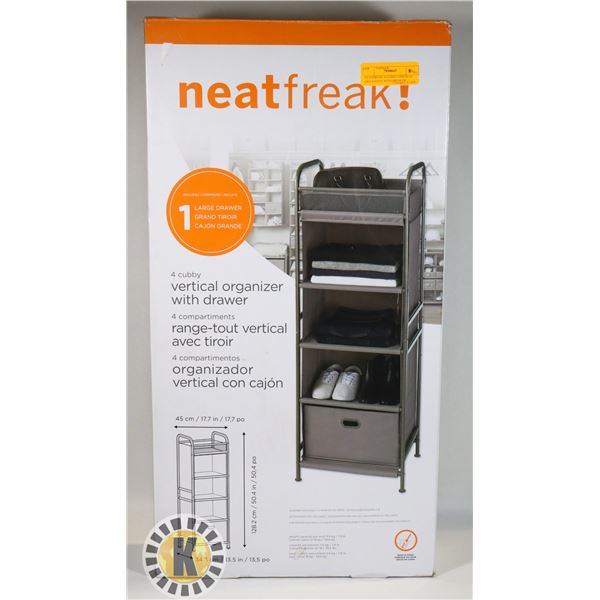 NEATFREAK 4 CUBBY VERTICAL ORGANIZER WITH DRAWER