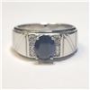 Image 1 : SILVER SAPPHIRE(1.63CT)CUBIC ZIRCONIA(0.32CT) RING