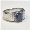 Image 2 : SILVER SAPPHIRE(1.63CT)CUBIC ZIRCONIA(0.32CT) RING