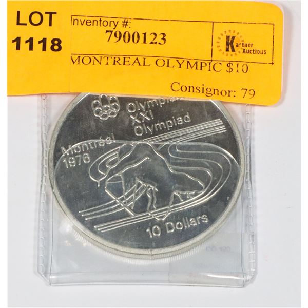 SILVER MONTREAL OLYMPIC $10 COIN